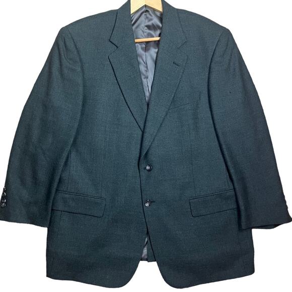 Vintage Loro Piana Wool Blazer Dark Pine Green Luxe Men’s 44R Union Made USA - Picture 1 of 16